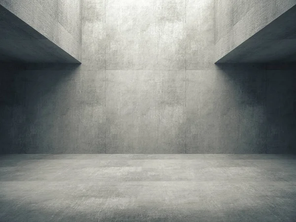 Ürün gösterisi için boş beton alan. 3B görüntüleme.