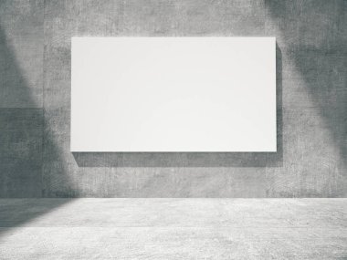 Boş 3D çerçeveli beton boş oda.