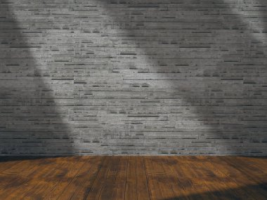 Boş oda, duvarda ışık ve gölge var..