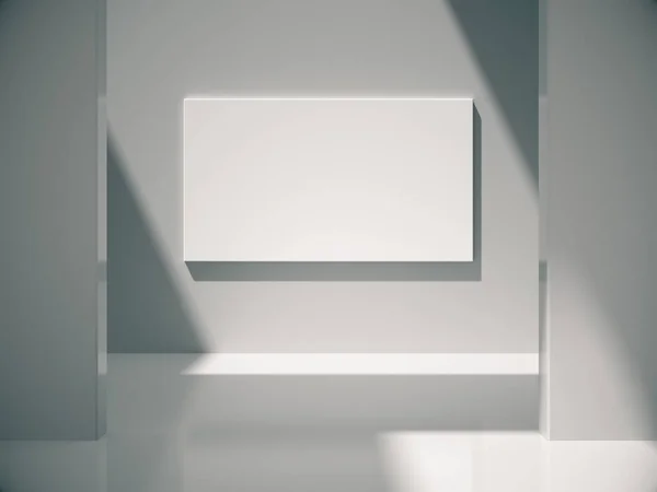 Біла Порожня Кімната Порожньою Рамкою Візуалізація — стокове фото