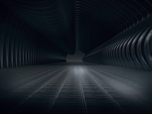 Порожній Простір Тла Вітрини Продукту Довгий Темний Дизайн Інтер Єру — стокове фото