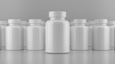 Mock up packaging of vitamin on white background. 3D rendering.