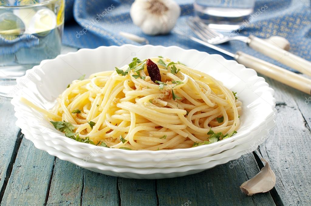 Pasta with oil and garlic