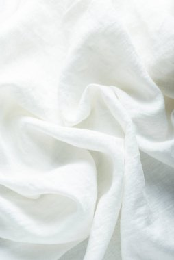 Beyaz renkli saf keten kumaş, seçici odak resmi