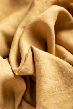 Köri renginde saf keten kumaş, seçici odak resmi