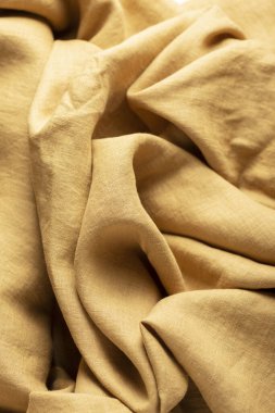 Köri renginde saf keten kumaş, seçici odak resmi