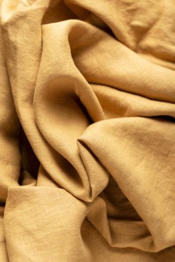 Köri renginde saf keten kumaş, seçici odak resmi