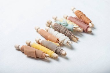 El yapımı ipek kurdeleli desen, seçici odak resmi