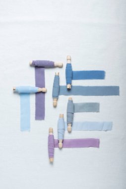 El yapımı ipek kurdeleli desen, seçici odak resmi