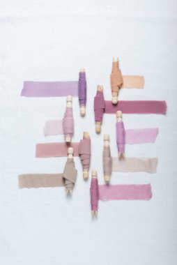 El yapımı ipek kurdeleli desen, seçici odak resmi