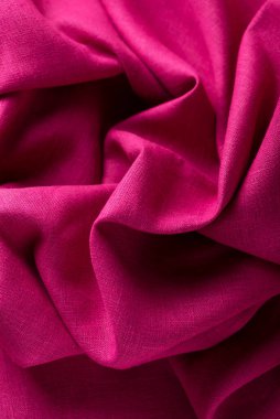 Fuşya keten kumaşlı doku, seçici odak resmi