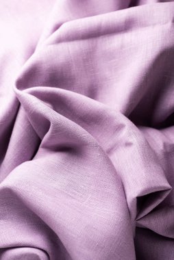 Lavanta rengi keten kumaşlı doku, seçici odak resmi