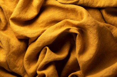 Mango renginde keten kumaş dokusu, seçici odak resmi