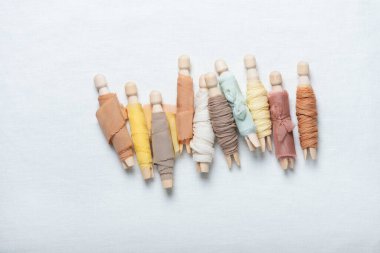 El yapımı ipek kurdeleli desen, seçici odak resmi