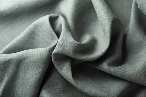 Yeşil renkli keten kumaşlı doku, seçici odak resmi