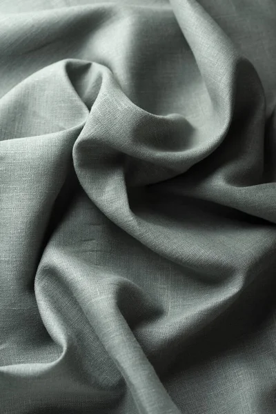 Yeşil renkli keten kumaşlı doku, seçici odak resmi