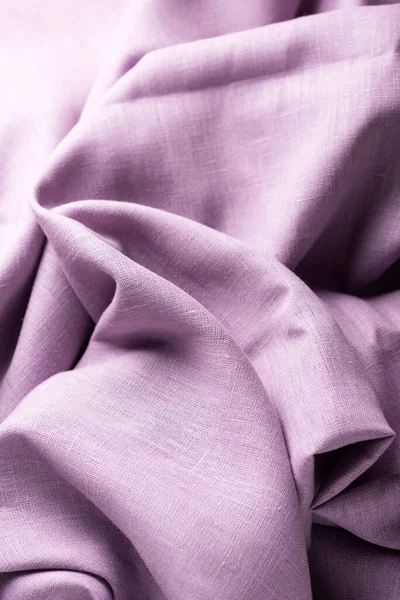 Lavanta rengi keten kumaşlı doku, seçici odak resmi