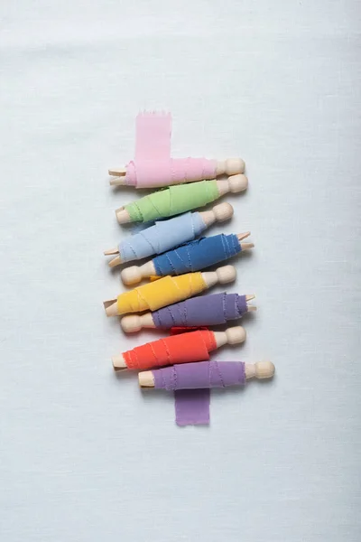 Concept Handmade Silk Ribbons Various Colors Selective Focus Image — Fotografia de Stock