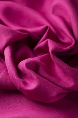 Fuşya keten kumaşlı doku, seçici odak resmi