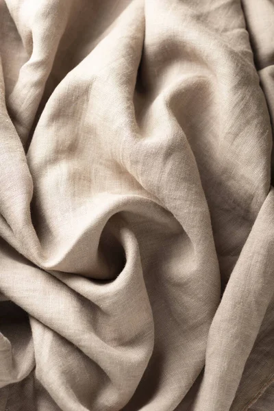 Bej renkli keten kumaşlı doku, seçici odak resmi