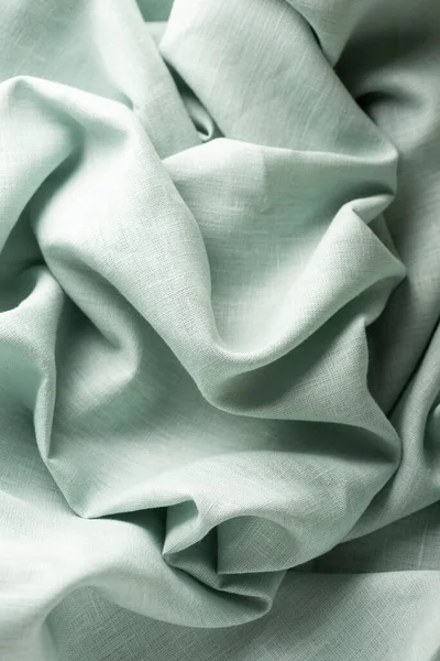 Yeşil renkli keten kumaşlı doku, seçici odak resmi