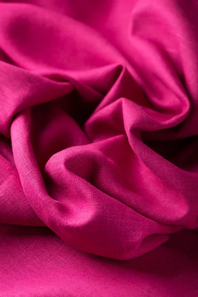 Fuşya keten kumaşlı doku, seçici odak resmi