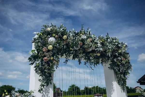 Свіжі Квіти Прикраси Весільної Церемонії — стокове фото