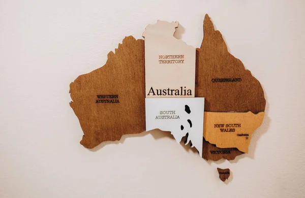 Мапа Австралії Вивітрювання Деревини — стокове фото