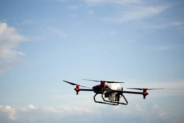 Agriculture drone on the green tea field