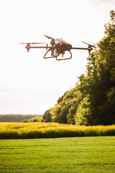 Flying agriculture drone with copy space