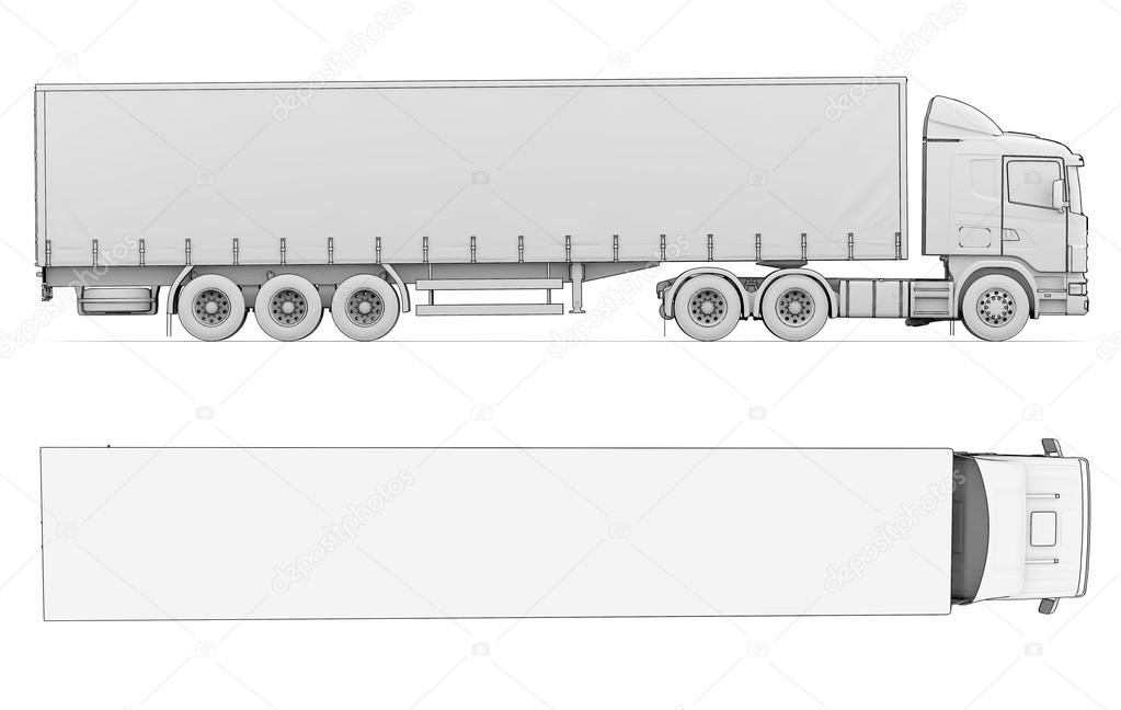 Sketch white truck \u2014 Stock Photo \u00a9 cherezoff 29187437