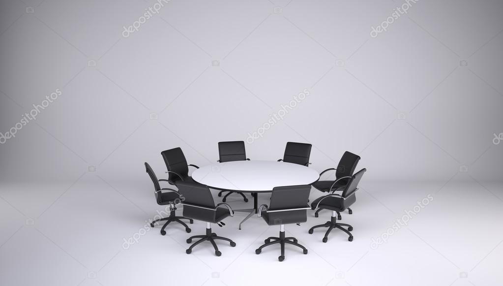 Round Table And Eight Office Chairs Stock Photo By Cherezoff 42958031 Round Table And Eight Office Chairs, Office Round Table Chairs