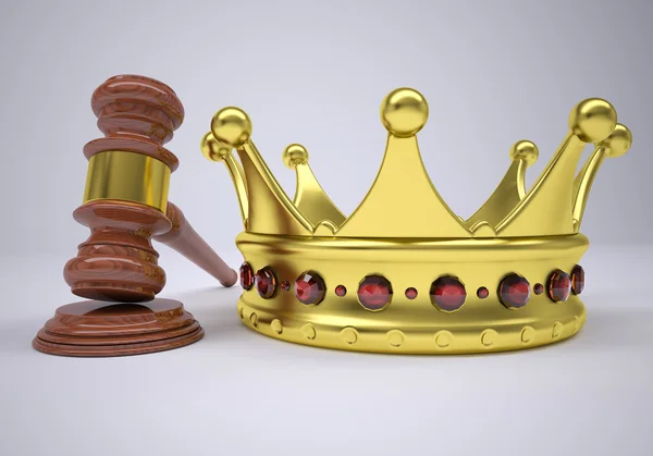 Gavel and gold crown