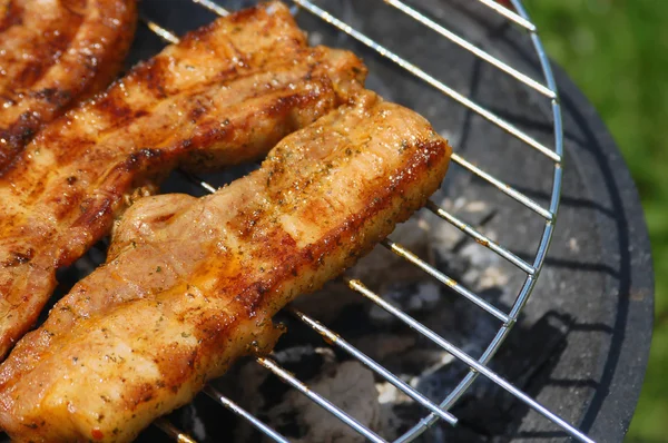 Fleisch auf einem Grill — Stockfoto