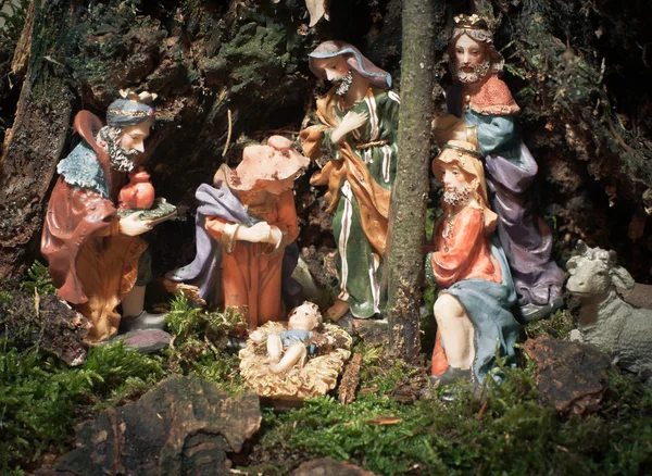 Natural Christmas Crib — Stock Photo, Image