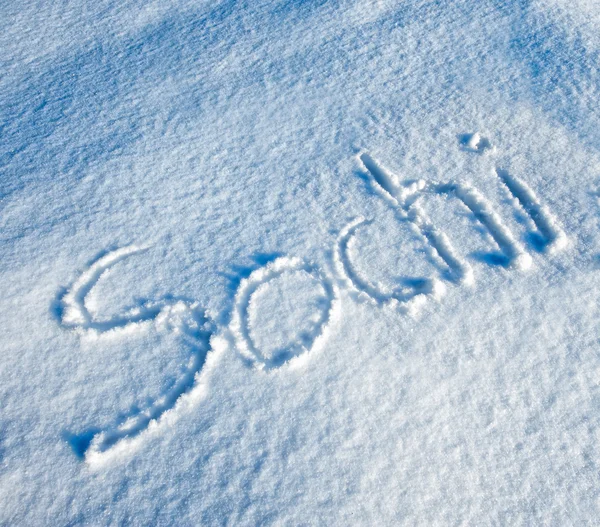 Soczi, napisane w śniegu — Zdjęcie stockowe