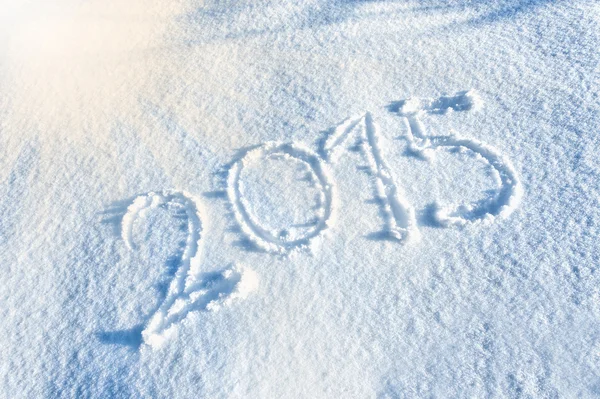 Jahr 2014 im Schnee geschrieben — Stockfoto