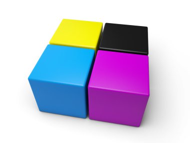 CYMK colored cube clipart