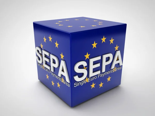 Eurobetalningsområdet SEPA-singe — Stockfoto