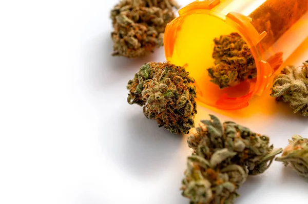 Medical Application Marijuana Plant Treating Addiction Legal Weed Concept Theme — Stockfoto