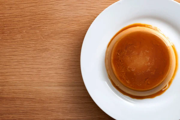 French Dessert Sweet Snack Concept Top View Creme Caramel Caramel — Stock fotografie