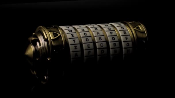 Vidéo Cryptex Métallique Sécurisé Par Une Combinaison Lettres Verrouillage Tournant — Video