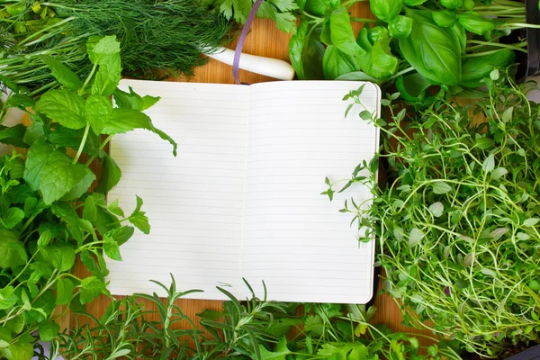 Caderno em branco para receitas — Fotografia de Stock