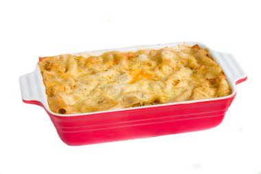 Lazanya yemek hizmet içinde