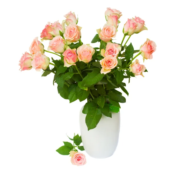 Bouquet of pink roses in vasr — Stock Photo, Image