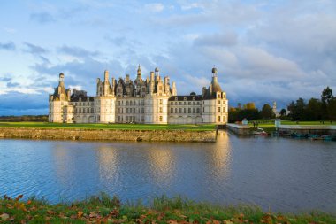 Chambord chateau gün batımında, Fransa