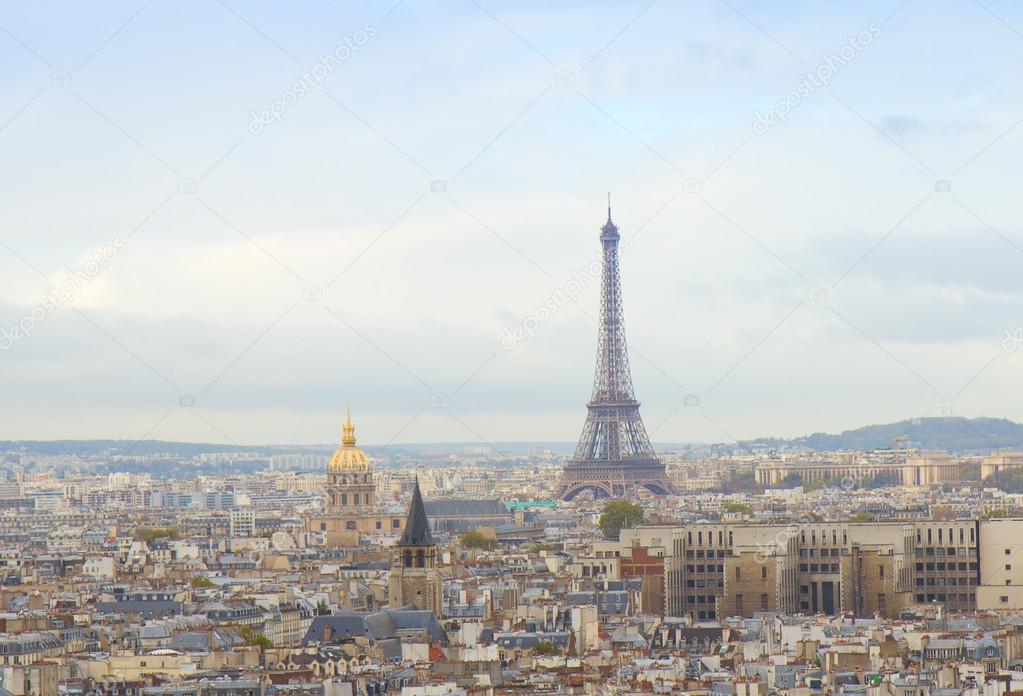 Skyline of Paris with eiffel tower
