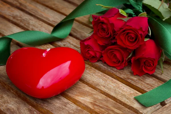 Walentynki z różami — Zdjęcie stockowe