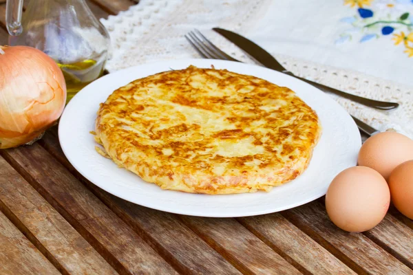 Served tortilla - spanish omelette — Stock Photo, Image