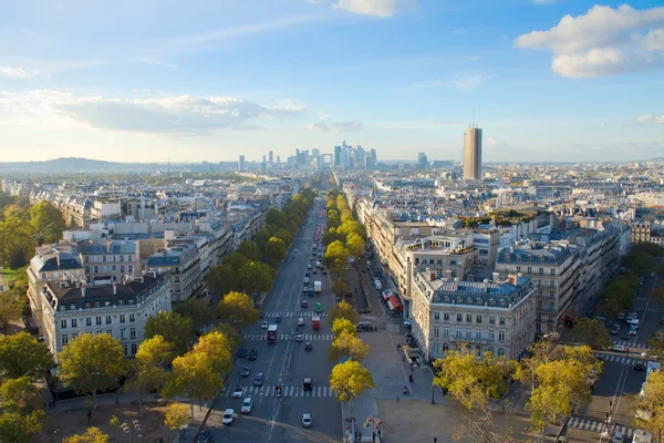 Skyline de París desde place de l "Étoile, Francia — Foto de Stock